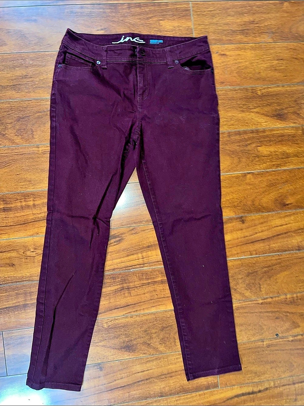 INC International Concepts Skinny Leg Skinny Jeans Purple Waist 10